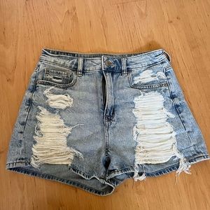 American Eagle distressed mom shorts